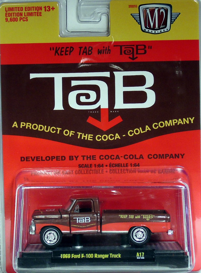 M2 Machines Coca Cola Release A17 1969 Ford F100 Ranger Truck - TAB